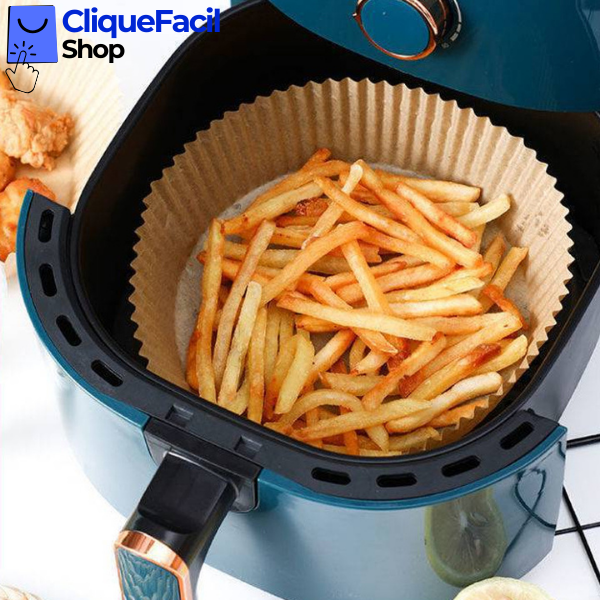 Forro de Papel Antiaderente Para Airfryer – 50 unidades