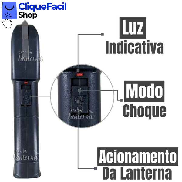 Máquina de Choque Taser 928 Type C/ Lanterna Led (G)