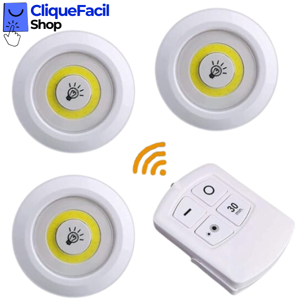 Kit 3 Lâmpadas Luminária Led Controle Sem Fio