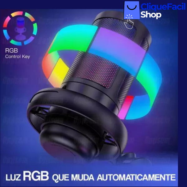 Microfone Gamer Rgb Usb Para Pc Mt1060r (Preto)