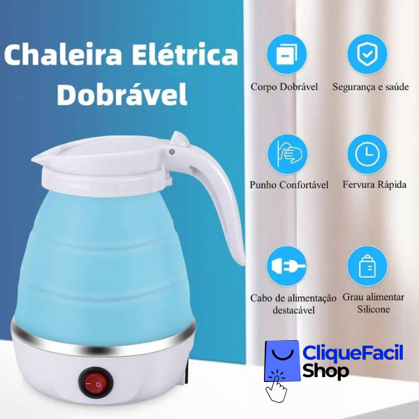 Chaleira Elétrica drobrável Bivolt (Branca)