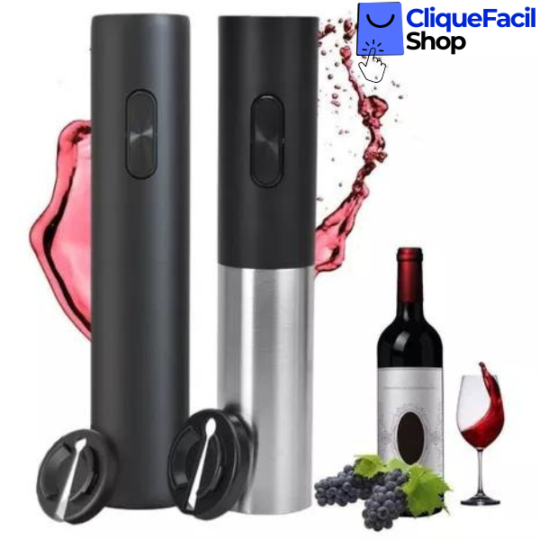 Abridor de Vinhos Saca Rolhas Elétrico Automático Inox