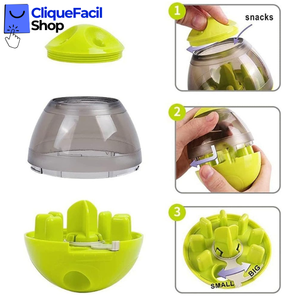 Brinquedo Interativo Para Cães com Dispenser para Petisco e Ração (Verde)