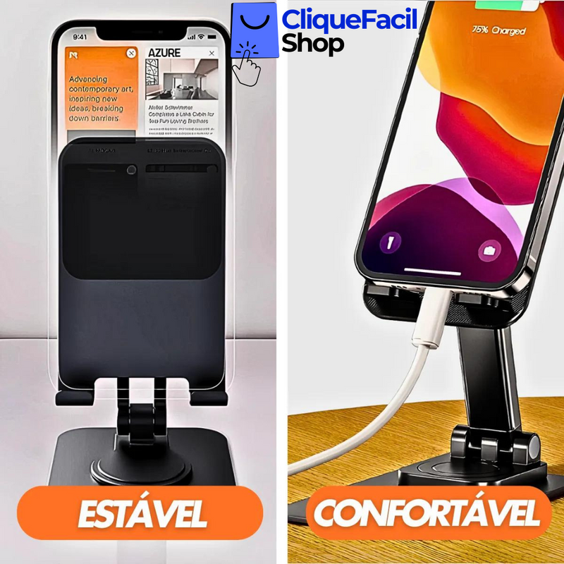 Suporte Articulado De Mesa Para Tablet E Smartphone Preto