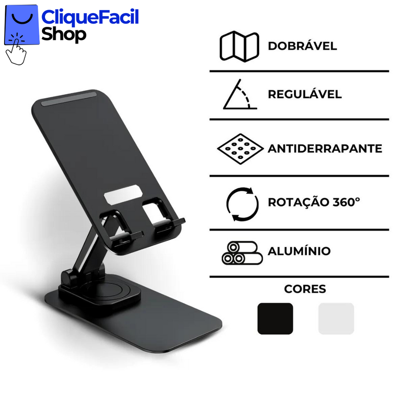 Suporte Articulado De Mesa Para Tablet E Smartphone Preto