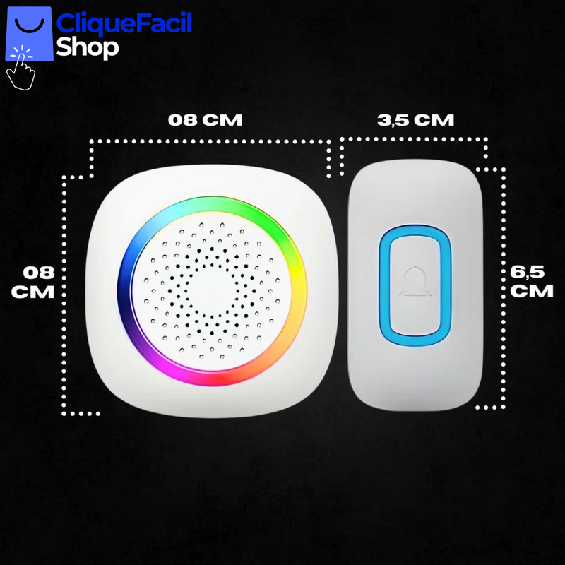 Campainha Residencial Sem Fio Wireless Longo Alcance (Branco)