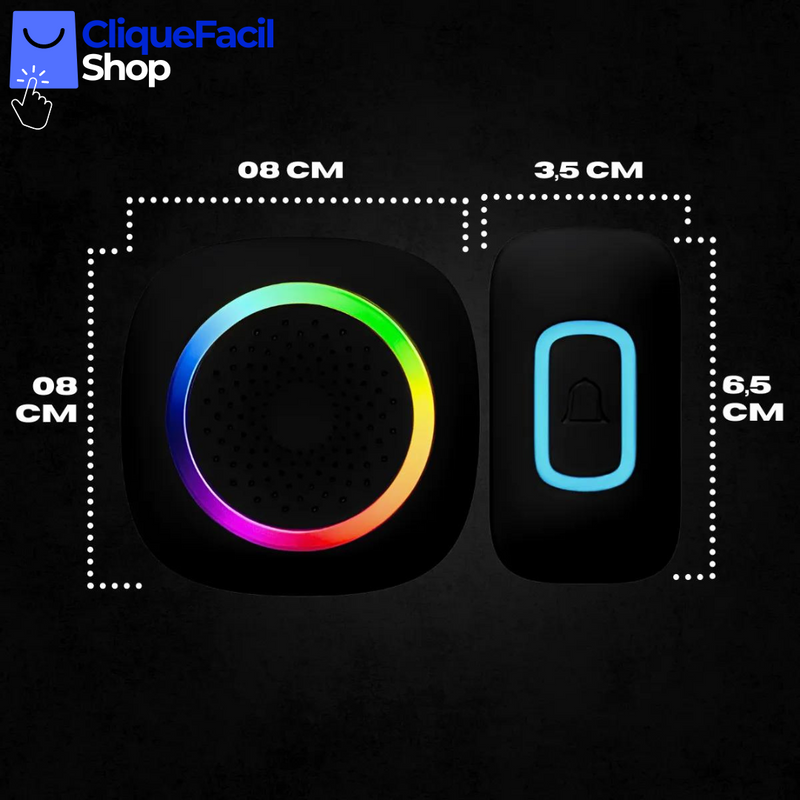 Campainha Residencial Sem Fio Wireless Longo Alcance (Preto)