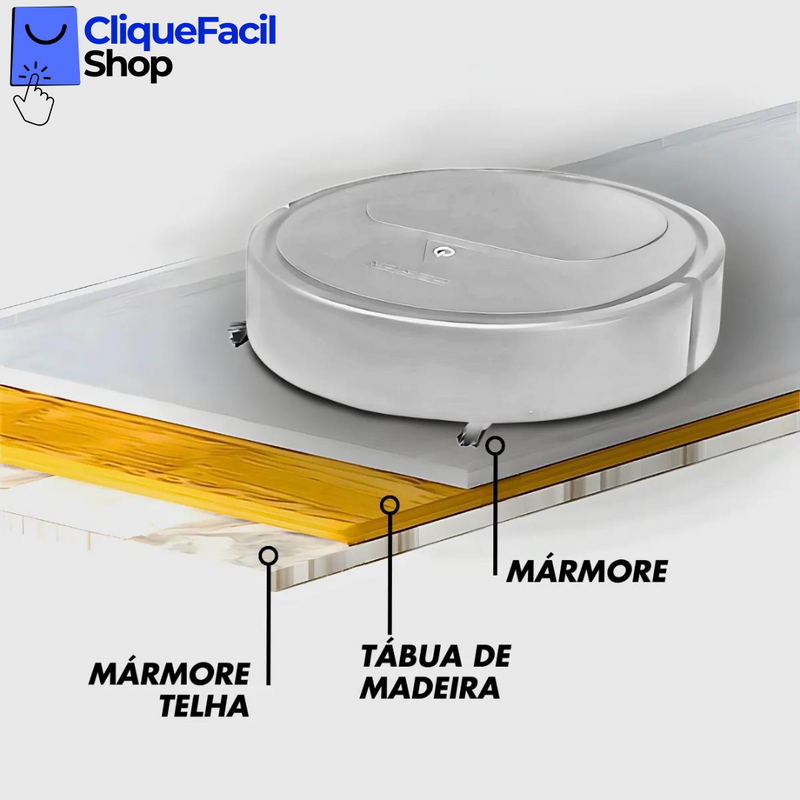 Aspirador De Pó Robô Redondo Inteligente (Branco)