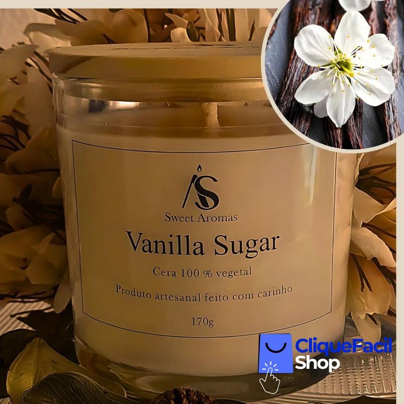 Vela Aromatica Artesanal Perfumada - Vanilla Sugar