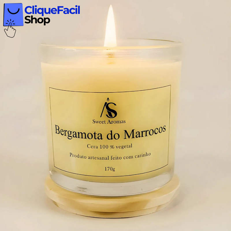 Vela Aromatica Artesanal Perfumada - Bergamota do Marrocos