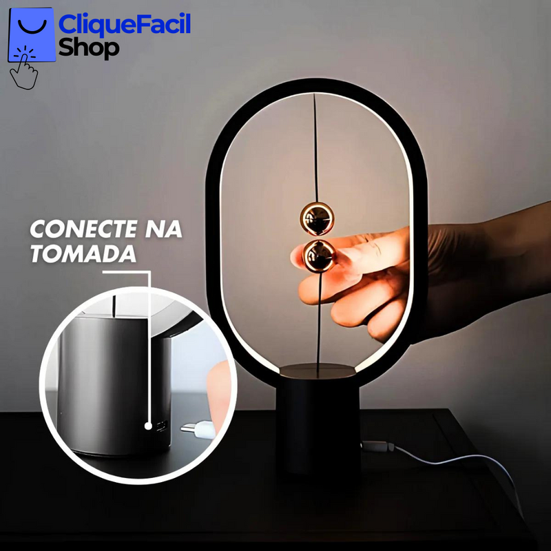 Lâmpada De Mesa Led Balance Luz Noturna (Preto)