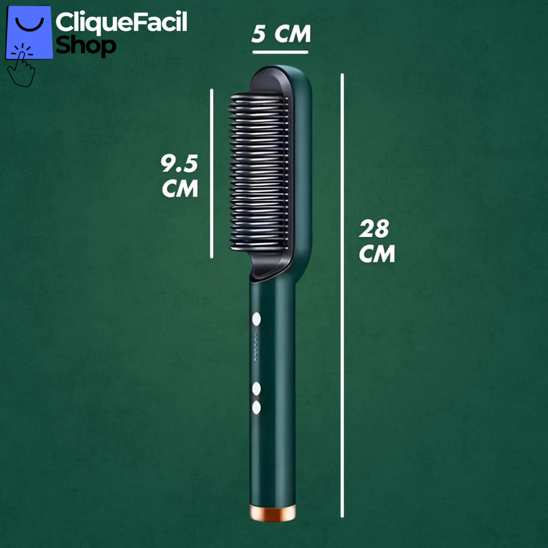 Escova Pente Alisadora Profissional (Verde)