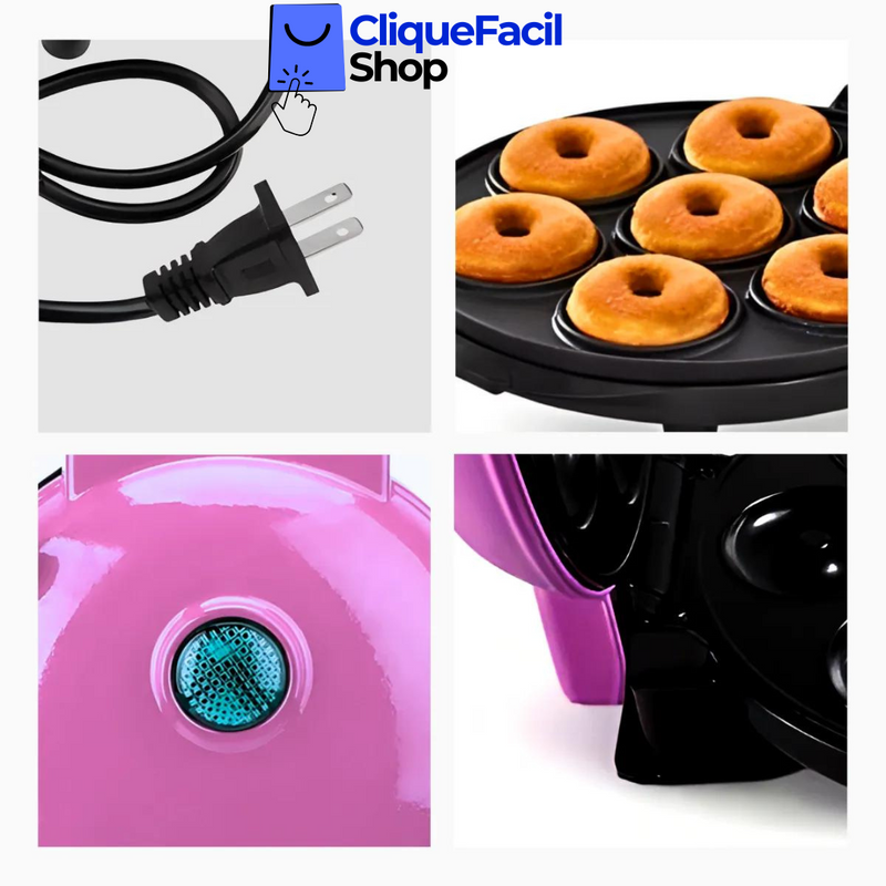 Máquina De Donuts - Faz 7 Rosquinhas - 110v (Rosa)