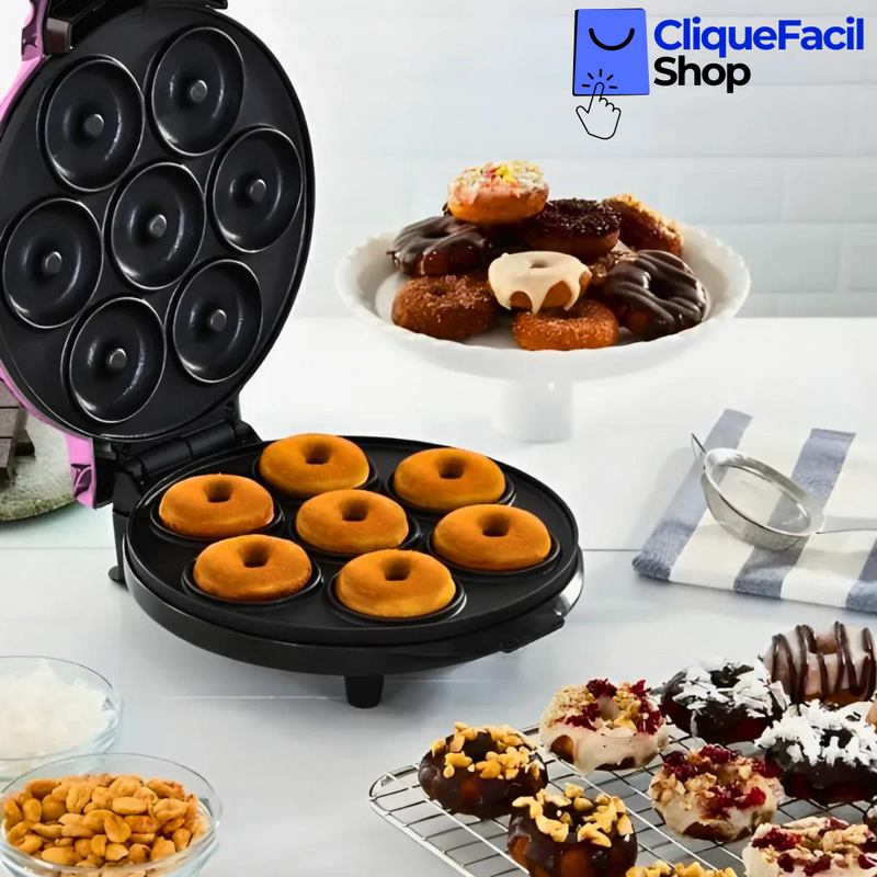 Máquina De Donuts - Faz 7 Rosquinhas - 220v (Rosa)