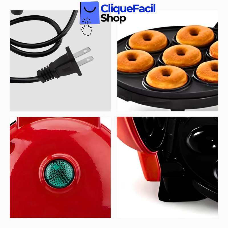 Máquina De Donuts - Faz 7 Rosquinhas - 220v (Vermelho)