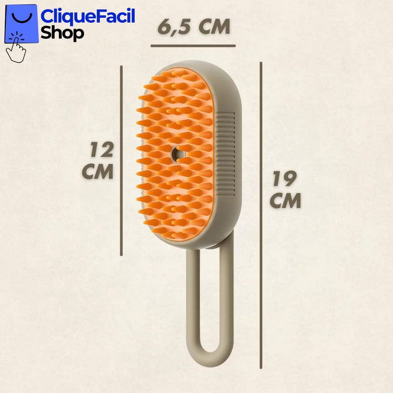 Escova A Vapor Para Pets 3 Em 1 Beje