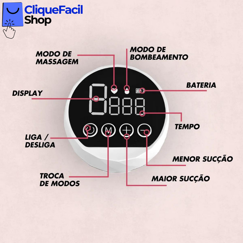 Extrator Tira Leite Elétrico Portátil Amamentação Sugador (Branco)