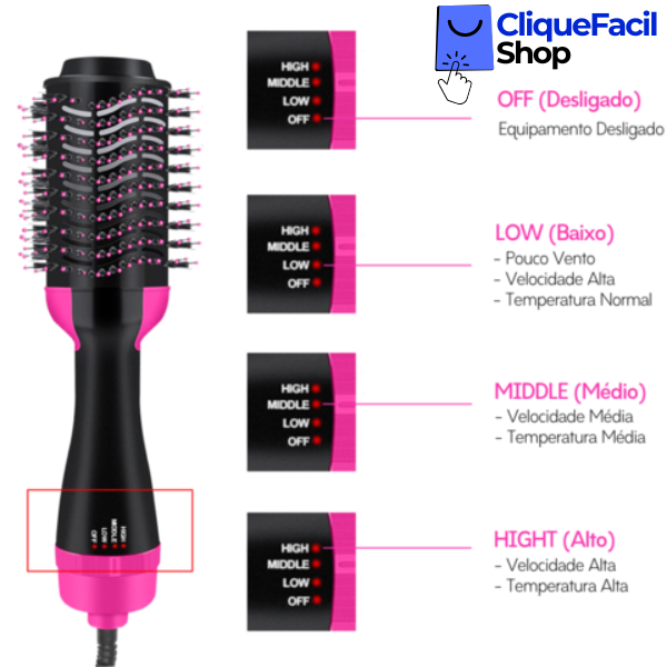 Escova Professional Secadora - 3 em 1 110v