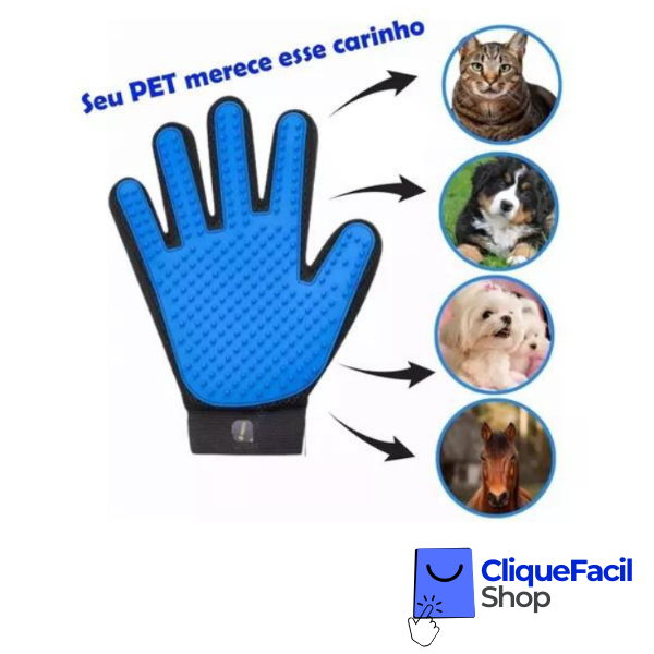 Luva Removedora de Pelos Para Pets (Azul)