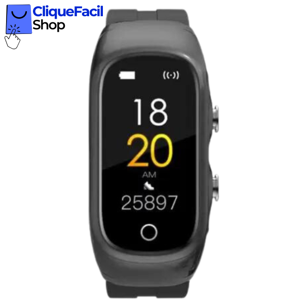 Smartwatch N8 + Fone Bluetooth 2 em 1 (Preto)