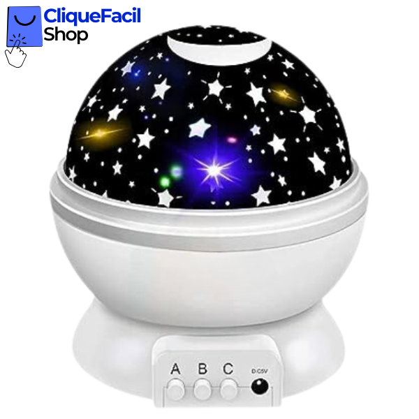 Luminária Abajur Projetor Estrelas 360º Galaxy Star Master